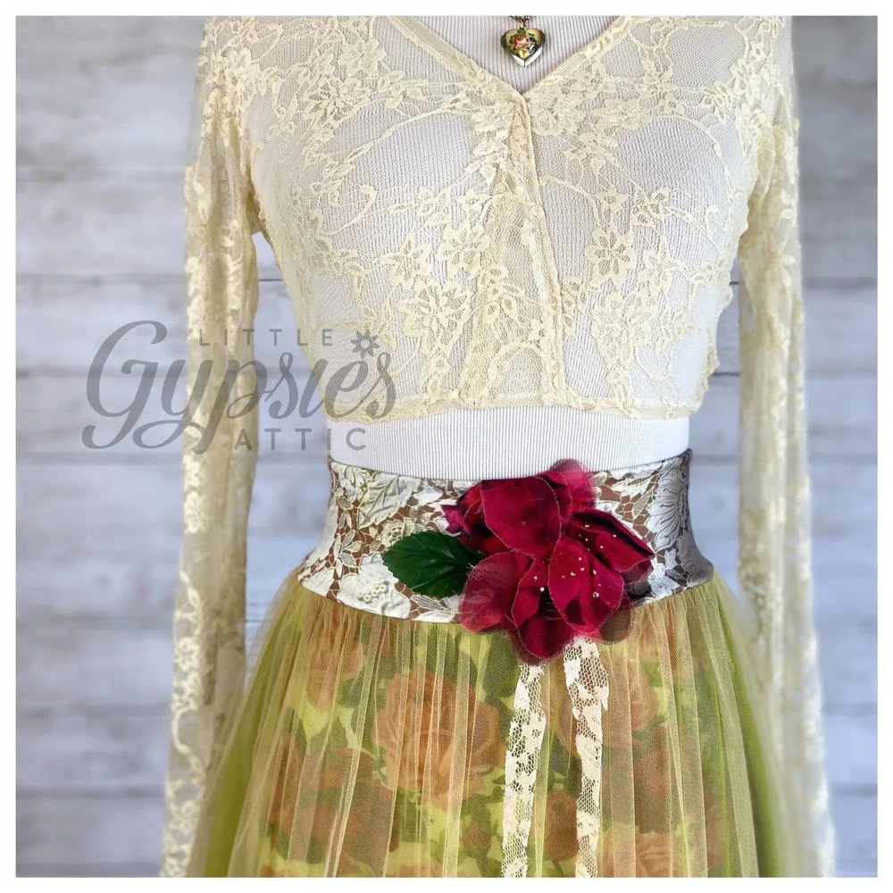 Victorian Art Deco Gypsy Skirt - Picture 3 of 10